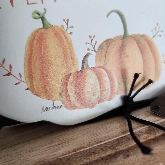 Rae Dunn Pumpkin Fall Decor Shelf Sitter Thanksgiving Sign Rustic Farmhouse B - Picture 4 of 12